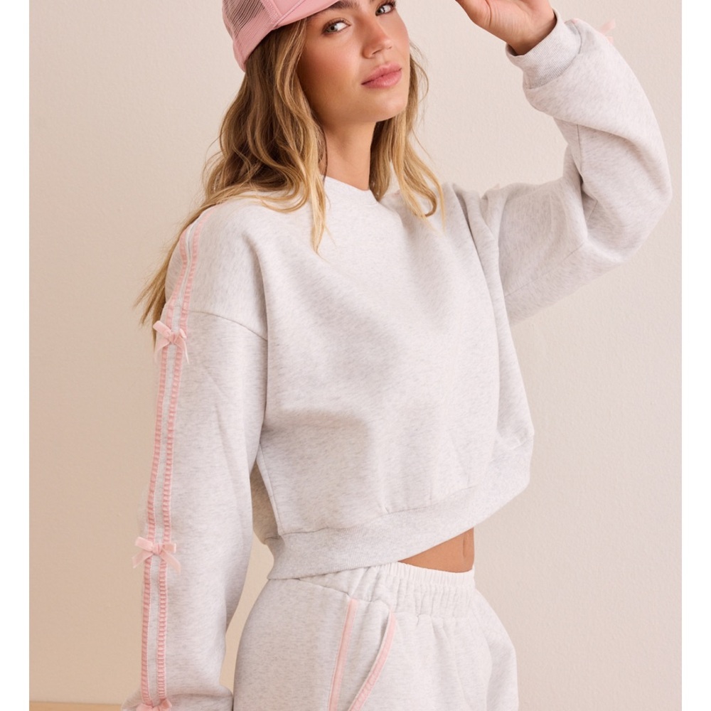 AS Revival Bow Detail Sweatshirt - Grey and Pink - Size Large
